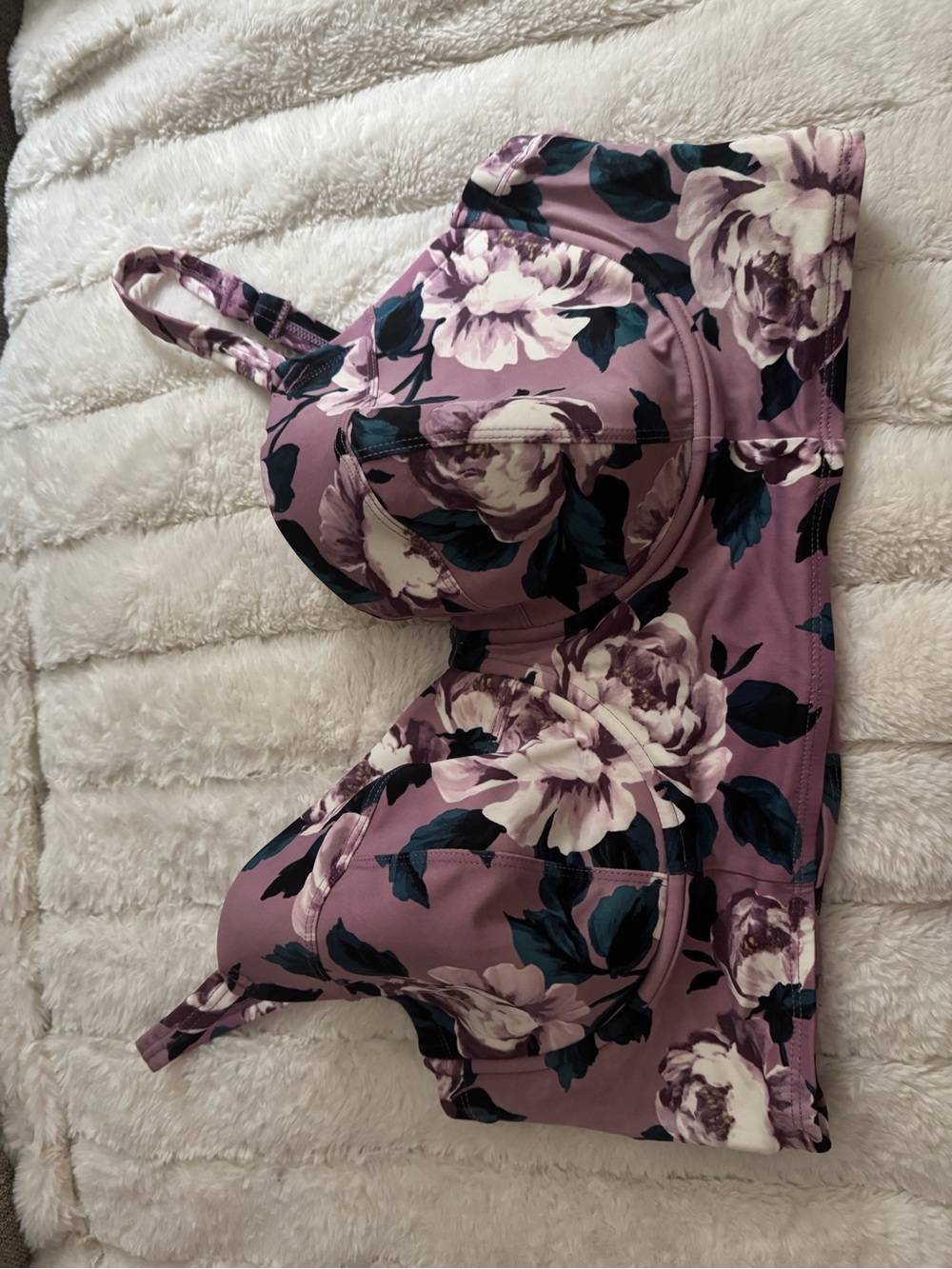 torrid Mauve Pink Floral Underwire Longline Swim Bra